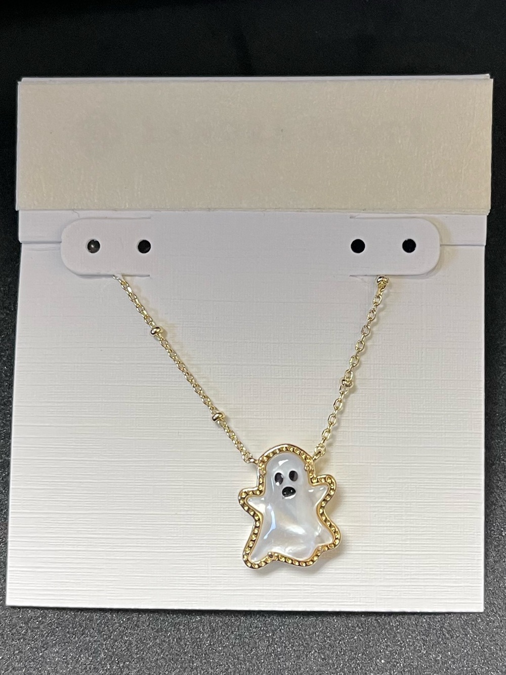 Kendra Scott Gold-Tone Ghost Pendant Necklace with White Enamel